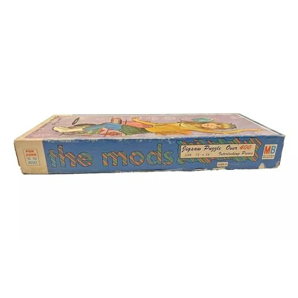 Vtg 1966 Milton Bradley The Mods Jigsaw Puzzle‎ Big Eye Go-Go Era Kwatz Dancer